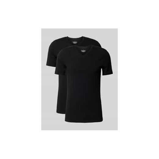 T-shirt z prążkowanym dekoltem w serek ze sklepu Peek&Cloppenburg  w kategorii Podkoszulki męskie - zdjęcie 177849963