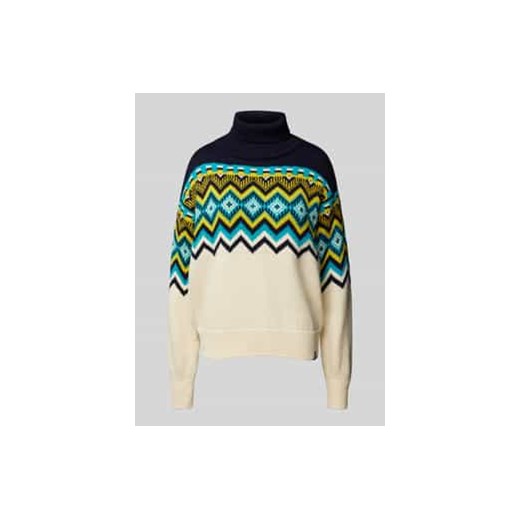 Sweter z norweskim wzorem i golfem model ‘RANDABERG’ ze sklepu Peek&Cloppenburg  w kategorii Swetry damskie - zdjęcie 177850141