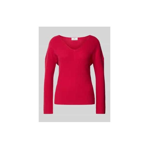 Sweter z dzianiny z kaszmiru z dekoltem w serek ze sklepu Peek&Cloppenburg  w kategorii Swetry damskie - zdjęcie 177850771