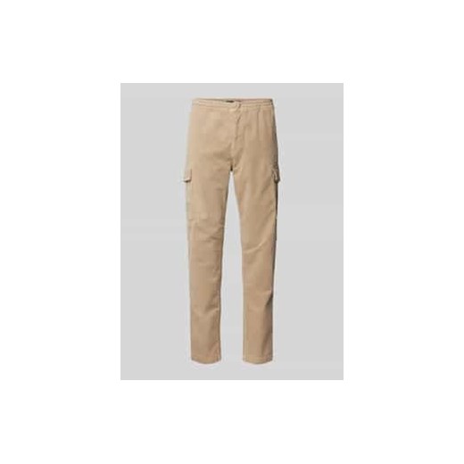 Spodnie sztruksowe o kroju regular fit z elastycznym pasem ze sklepu Peek&Cloppenburg  w kategorii Spodnie męskie - zdjęcie 177851291