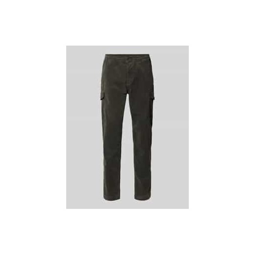 Spodnie sztruksowe o kroju regular fit z elastycznym pasem ze sklepu Peek&Cloppenburg  w kategorii Spodnie męskie - zdjęcie 177852232