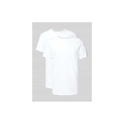 T-shirt z prążkowanym okrągłym dekoltem ze sklepu Peek&Cloppenburg  w kategorii Podkoszulki męskie - zdjęcie 177852321