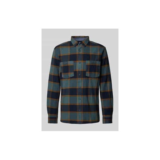Koszula flanelowa o kroju regular fit z czystej bawełny ze wzorem w kratkę ze sklepu Peek&Cloppenburg  w kategorii Koszule męskie - zdjęcie 177852501