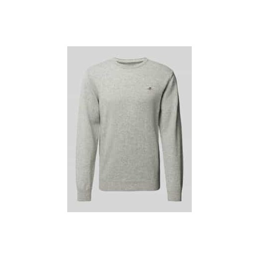 Sweter z dzianiny z wełny z okrągłym dekoltem ze sklepu Peek&Cloppenburg  w kategorii Swetry męskie - zdjęcie 177852534