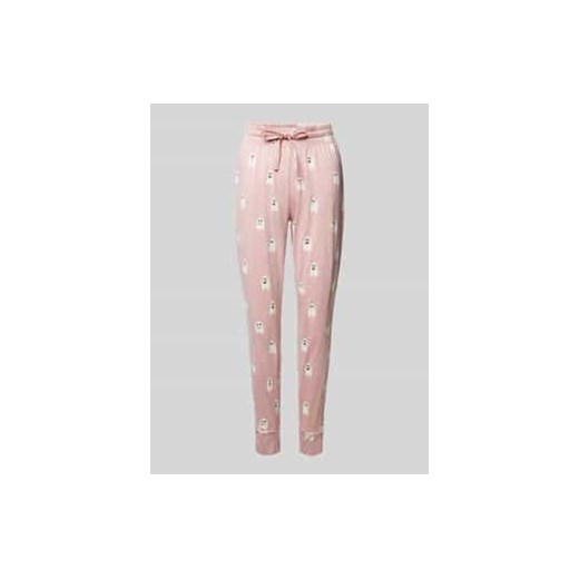 Spodnie od piżamy o kroju tapered fit z nadrukiem z motywem ze sklepu Peek&Cloppenburg  w kategorii Piżamy damskie - zdjęcie 177852672