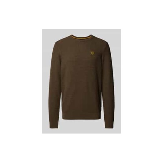 Sweter z dzianiny z prążkowanymi wykończeniami ze sklepu Peek&Cloppenburg  w kategorii Swetry męskie - zdjęcie 177853060