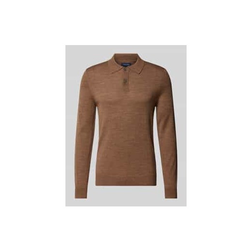 Sweter z dzianiny o kroju slim fit z kołnierzykiem polo ze sklepu Peek&Cloppenburg  w kategorii Swetry męskie - zdjęcie 177853414