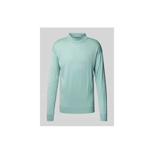 Sweter z dzianiny z prążkowanymi wykończeniami ze sklepu Peek&Cloppenburg  w kategorii Swetry męskie - zdjęcie 177853770