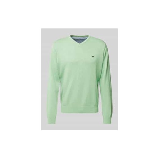 Sweter z dzianiny z wyhaftowanym logo ze sklepu Peek&Cloppenburg  w kategorii Swetry męskie - zdjęcie 177854781