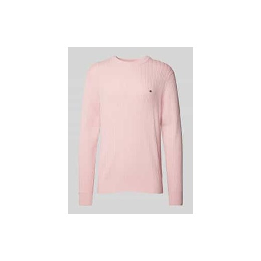 Sweter o kroju slim fit z dzianiny o fakturze jodełki ze sklepu Peek&Cloppenburg  w kategorii Swetry męskie - zdjęcie 177855261