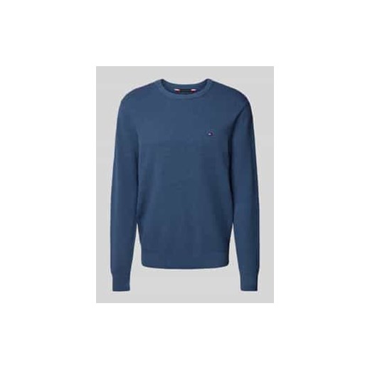 Sweter z dzianiny z wyhaftowanym logo ze sklepu Peek&Cloppenburg  w kategorii Swetry męskie - zdjęcie 177855451