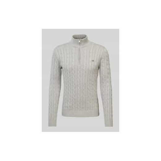 Sweter z dzianiny z wzorem warkocza ze sklepu Peek&Cloppenburg  w kategorii Swetry męskie - zdjęcie 177856081