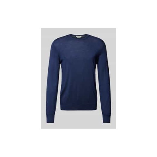 Sweter z dzianiny z prążkowanymi wykończeniami ze sklepu Peek&Cloppenburg  w kategorii Swetry męskie - zdjęcie 177856161