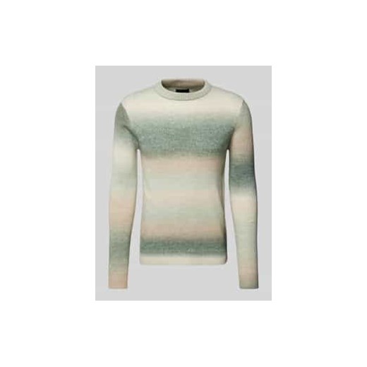 Sweter z dzianiny z prążkowanymi wykończeniami model ‘TIMBER’ ze sklepu Peek&Cloppenburg  w kategorii Swetry męskie - zdjęcie 177856592