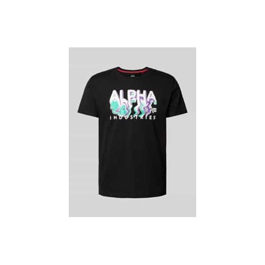T-shirt z nadrukiem z logo model ‘Nebula’ ze sklepu Peek&Cloppenburg  w kategorii T-shirty męskie - zdjęcie 177856762