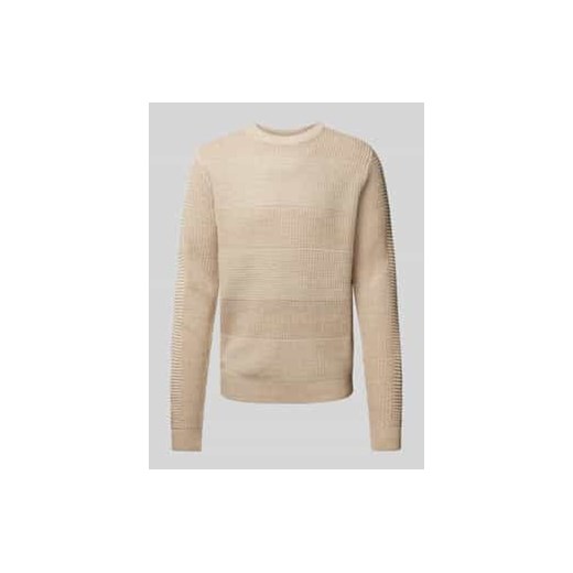 Sweter z dzianiny z fakturowanym wzorem model ‘HUGO’ ze sklepu Peek&Cloppenburg  w kategorii Swetry męskie - zdjęcie 177857150