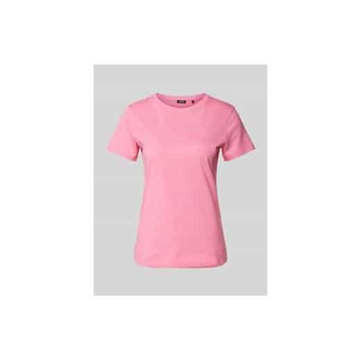 T-shirt z prążkowanym okrągłym dekoltem ze sklepu Peek&Cloppenburg  w kategorii Bluzki damskie - zdjęcie 177857303