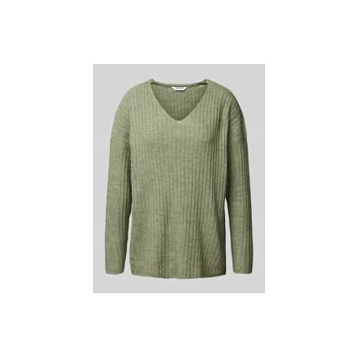 Sweter z dzianiny z dekoltem w serek ze sklepu Peek&Cloppenburg  w kategorii Swetry damskie - zdjęcie 177858172