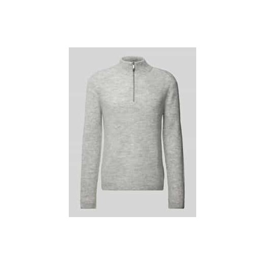 Sweter z dzianiny z dodatkiem wełny i kołnierzem ze sklepu Peek&Cloppenburg  w kategorii Swetry męskie - zdjęcie 177858301