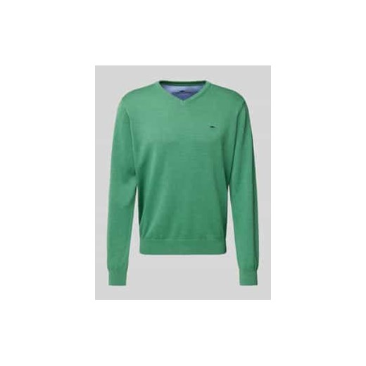Sweter z dzianiny z wyhaftowanym logo ze sklepu Peek&Cloppenburg  w kategorii Swetry męskie - zdjęcie 177858784