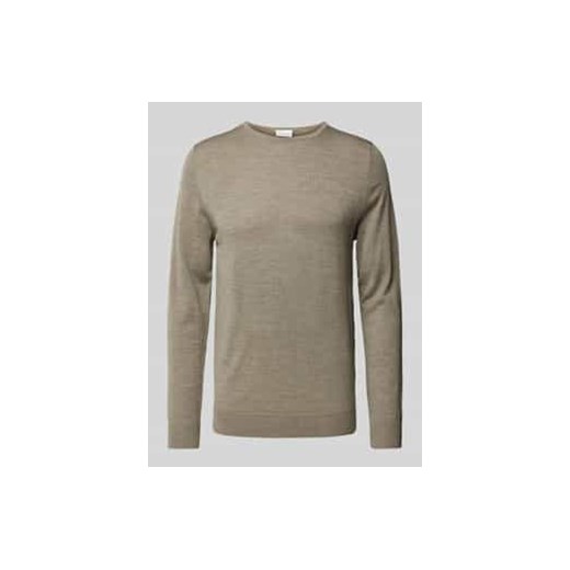 Sweter z dzianiny z prążkowanymi wykończeniami ze sklepu Peek&Cloppenburg  w kategorii Swetry męskie - zdjęcie 177858971