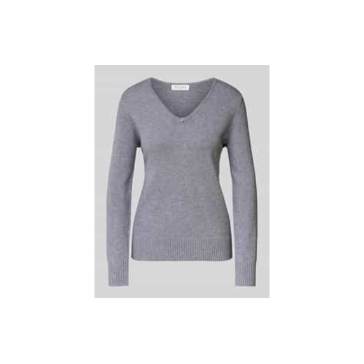 Sweter z dzianiny z prążkowanymi wykończeniami ze sklepu Peek&Cloppenburg  w kategorii Swetry damskie - zdjęcie 177859300