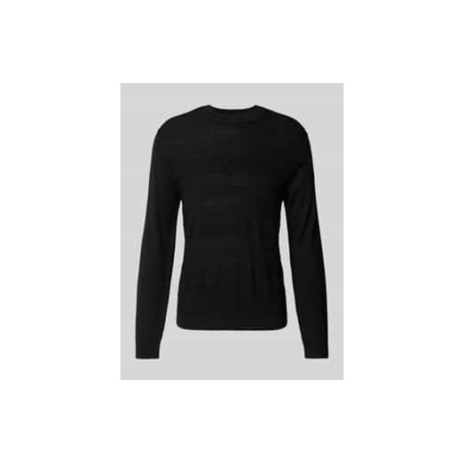 Sweter z wełny z fakturowanym wzorem model ‘TRAY’ ze sklepu Peek&Cloppenburg  w kategorii Swetry męskie - zdjęcie 177859780