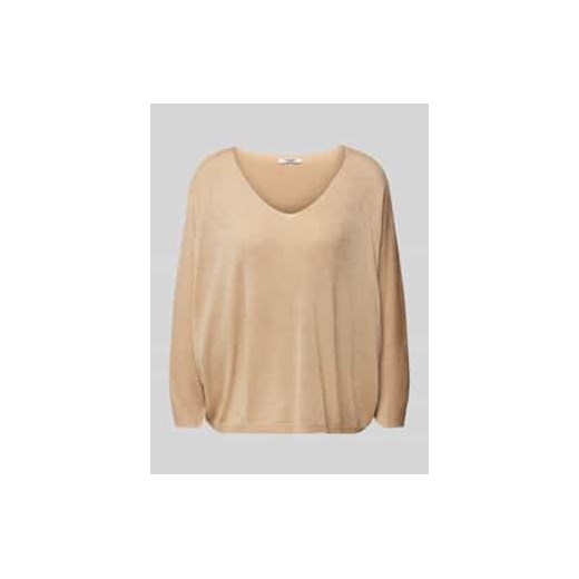 Sweter z dzianiny z dekoltem w serek ze sklepu Peek&Cloppenburg  w kategorii Swetry damskie - zdjęcie 177859804