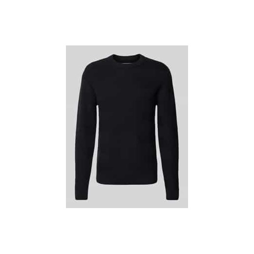 Sweter z dzianiny z fakturowanym wzorem model ‘Karl’ ze sklepu Peek&Cloppenburg  w kategorii Swetry męskie - zdjęcie 177859933