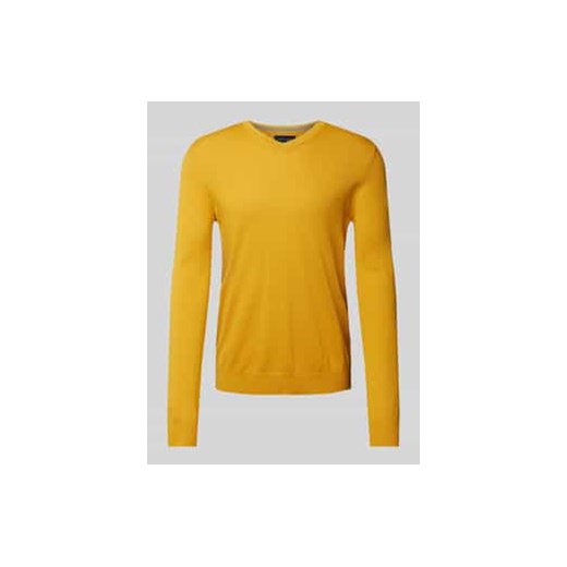 Sweter z dzianiny z dekoltem w serek ze sklepu Peek&Cloppenburg  w kategorii Swetry męskie - zdjęcie 177860151