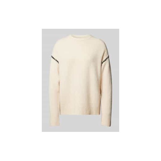 Sweter z dzianiny z prążkowanymi wykończeniami ze sklepu Peek&Cloppenburg  w kategorii Swetry damskie - zdjęcie 177860320