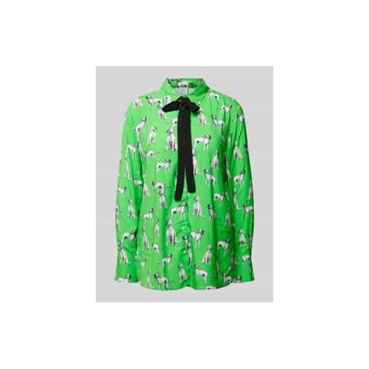 Bluzka koszulowa o kroju regular fit z wiązanym detalem ze sklepu Peek&Cloppenburg  w kategorii Koszule damskie - zdjęcie 177860321