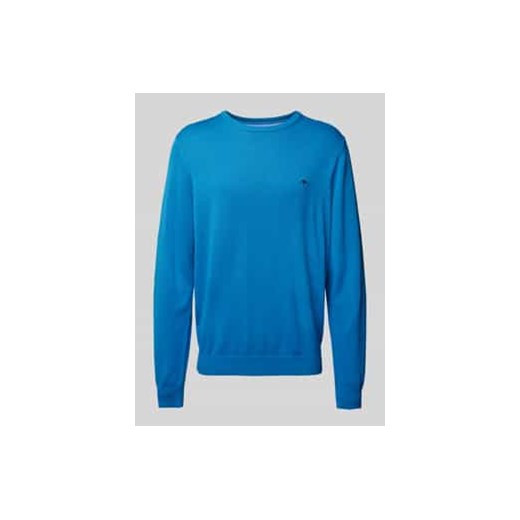 Sweter z dzianiny z wyhaftowanym logo ze sklepu Peek&Cloppenburg  w kategorii Swetry męskie - zdjęcie 177860643