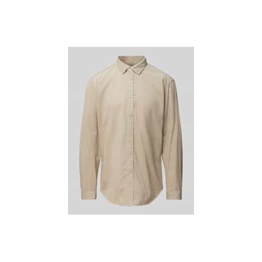 Koszula sztruksowa o kroju tailored fit z kołnierzykiem typu kent ze sklepu Peek&Cloppenburg  w kategorii Koszule męskie - zdjęcie 177860974