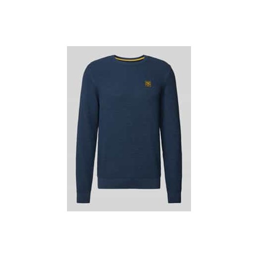 Sweter z dzianiny z naszywką z logo ze sklepu Peek&Cloppenburg  w kategorii Swetry męskie - zdjęcie 177861053