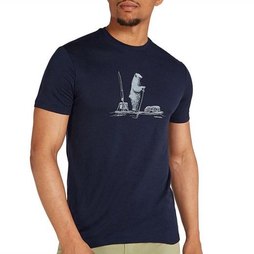 Koszulka Icebreaker Merino 150 Tech Lite Polar Paddle 0A572X4011 - granatowa ze sklepu streetstyle24.pl w kategorii T-shirty męskie - zdjęcie 177862692