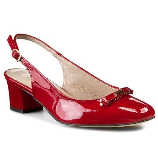 Sandały SAGAN - 2493  Czerwony Lakier eobuwie-pl czerwony eleganckie