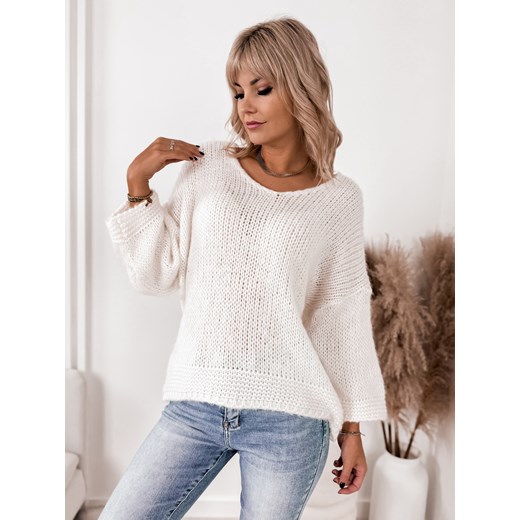 sweter tise ecru one size ze sklepu UBRA w kategorii Swetry damskie - zdjęcie 177889202