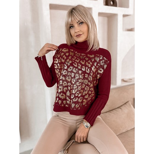 sweter burela bordowy one size ze sklepu UBRA w kategorii Swetry damskie - zdjęcie 177889564