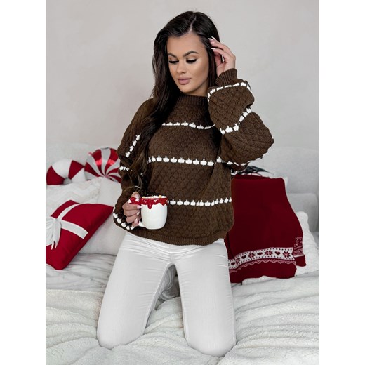 sweter terni brązowy one size ze sklepu UBRA w kategorii Swetry damskie - zdjęcie 177889681