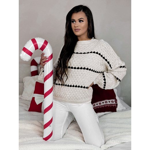 sweter terni beżowy one size ze sklepu UBRA w kategorii Swetry damskie - zdjęcie 177889683