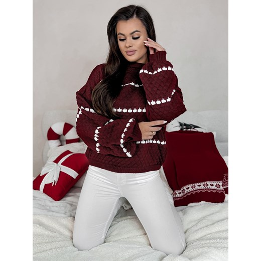 sweter terni bordowy one size ze sklepu UBRA w kategorii Swetry damskie - zdjęcie 177889693