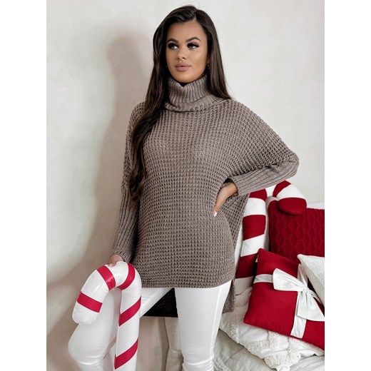 sweter surrey ciemnobeżowy one size ze sklepu UBRA w kategorii Swetry damskie - zdjęcie 177889821