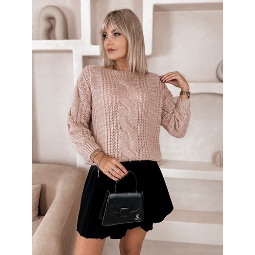 sweter flers pudrowy róż one size ze sklepu UBRA w kategorii Swetry damskie - zdjęcie 177889912