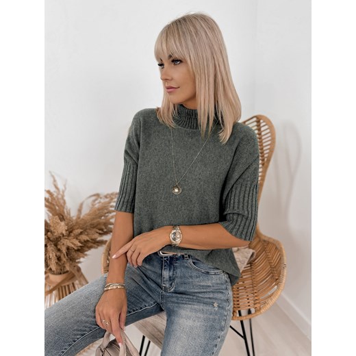 sweter raffe khaki one size ze sklepu UBRA w kategorii Swetry damskie - zdjęcie 177890024
