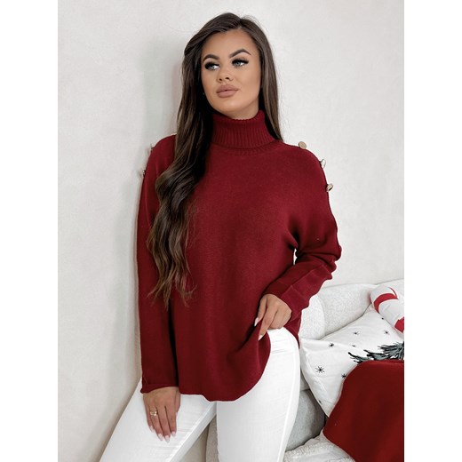 sweter branda bordowy one size ze sklepu UBRA w kategorii Swetry damskie - zdjęcie 177890211