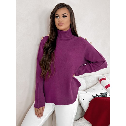 sweter branda fioletowy one size ze sklepu UBRA w kategorii Swetry damskie - zdjęcie 177890213