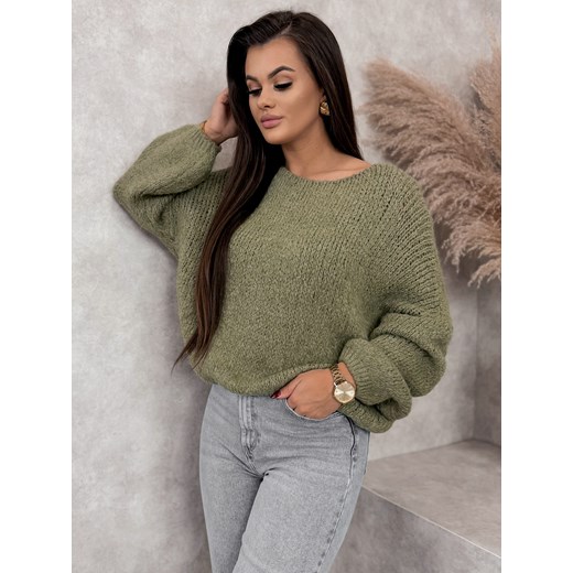 sweter farro khaki one size ze sklepu UBRA w kategorii Swetry damskie - zdjęcie 177890312