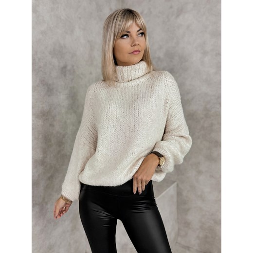 sweter navia beżowy one size ze sklepu UBRA w kategorii Swetry damskie - zdjęcie 177890770