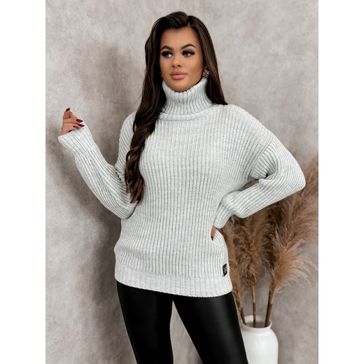sweter saria szary one size ze sklepu UBRA w kategorii Swetry damskie - zdjęcie 177891150